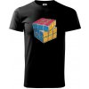 Rubikova kocka kreslená - Klasické pánske tričko vyššej gramáže - 3XL ( Čierna )