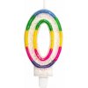 Tortová sviečka 0 trblietavá s dúhovým okrajom