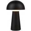 TRIO R52176102 LENNON vonkajšia dekoračná dotyková lampička LED D136mm 2W/180lm 3000K IP44 čierna, nabíjateľná batéria, USB
