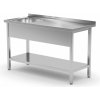 Stôl s drezom a policou - jednokomorový, HENDI, Kitchen Line, Ľavá, 1000x700x(H)850mm