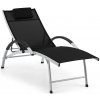 Blumfeldt Sun Valley, záhradné ležadlo, sklápateľné, vankúš, čierne GDMC2-Sun Valley