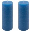 Modrá parafínová sviečka rustikálna 20 cm, 90 h, sada 2 ks