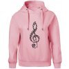 Husľový kľúč z nôt - Oversized mikina dámská Moon - kratšia + širšia - 2XL ( Ružová )