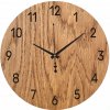 Jantárové nástenné hodiny z dubovej preglejky, čierne ručičky, 40 cm