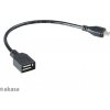 AKASA - USB kabel OTG - mikro USBna USB - 15 cm AK-CBUB25-15BK