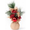 MagicHome Dekorácia Vetvičky v jute s guľou 23 cm 2ks Dekorácia Vianoce Vetvičky v jute s guľou 23 cm 2ks