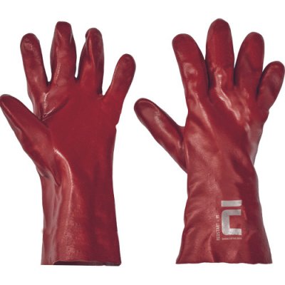 Cerva REDSTART 35cm Celomáčané rukavice 12 párov červená 10/XL