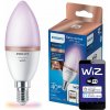 LED žiarovka E14 Candle C37 4,9W = 40W 470lm 2200-6500K RGB + TW Smart SMART WiFi Bluetooth App WiZ Philips