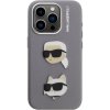 Karl Lagerfeld Grained K&CH Heads kryt pre iPhone 15 Pro - sivý 57983125024 - možnosť vrátiť tovar ZADARMO do 30tich dní