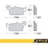 Zadné brzdové platničky PROX Honda CR125R / CR250R / CR500R 1987 - 2001 / Yamaha YZ125 / YZ250 1998 - 2002/Suzuki RM