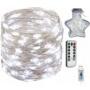 LED USB svetielka 20m 200 diód studená biela s diaľkovým ovládaním na dekoráciu interiéru