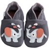 Hopi Hop Kožené capáčky Barefoot Veľ. M (6-12 mes.) Sloník šedo - modrý