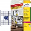 45,7*21,2 mm-ové Avery Zweckform A4 hárkové print etikety, biela farba (8 hárkov/balenie)