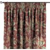 Dekoria Záves na riasiacej páske, kvetinové vzory na pozadí z tehlovo-červenom podklade, Gardenia, 142-12