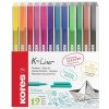 Liner, sada, 0,4 mm, KORES K Liner, 12 rôznych farieb
