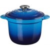 Le Creuset - Liatinový hrniec okrúhly s pokrievkou s vnútorným kameninovým vekom 18 cm/2 l - na varenie ryže modrý