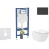 Geberit Duofix - Set predstenovej inštalácie, klozetu Oudee Vortex a dosky softclose, tlačidlo Sigma30, matná čierna/čierna SANI11CA5150B