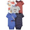 CARTERS CARTER'S Body krátky rukáv Brownblue chlapec LBB 5 ks PRE, veľ. 46