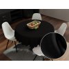 Biante Dekoračný okrúhly obrus Rongo RG-014 Čierny Ø 130 cm