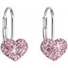 MSPERK Strieborné dievčenské náušnice tvar srdca so Swarovski Crystals Ag 925/1000