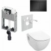 Tece Set modulu do zazdění, WC EBS Diana New Rimless, sedátka a tlačítka, černá mat 1 set