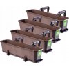 KADAX 4x BALKÓNOVÝ TRUHLÍK 60cm KVETINÁČ S DRŽIAKMI