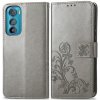 VSETKONAMOBIL 48444 ART Peňaženkový kryt Motorola Edge 30 FLOWERS šedý