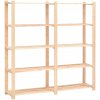 vidaXL Regál s 5 policami 170x38x170 cm, borovicový masív 500 kg