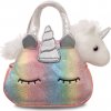 Aurora Plyšová kabelka dúhová s jednorožcom - Fancy Pals - 20,5 cm