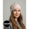 Dámska merino čiapka - ružová Veľkosť: UNI