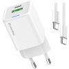 COLORWAY 1x USB-C/ sieťová nabíjačka/ GaN/ PD/ PPS/ QC/ 30W/ Vrátane 100cm kábla/ Biela