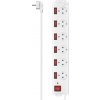 HAMA Prepäťová ochrana XL, 6x Schuko, 1,4m, biela