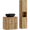 Comad Kúpeľňová zostava Nova Mona s doskou, umývadlom a skrinkami 60 cm dub coast evoke