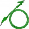 Onpira Testovací/laboratórny kábel Ø4 mm Farba: Zelená, Model: Banánik-krokosvorka, Rozmer: 150 cm