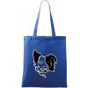 Border kólia obrys hlavy - Taška bavlnená - 42 x 38 cm ( Kráľovská modrá )