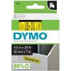 DYMO páska D1 12mm x 7m, čierna na žltej S0720580