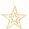 Dekorácia MagicHome Vianoce, hviezda, ABS, 20xLED teplá biela, 27.5 cm, 2xAA
