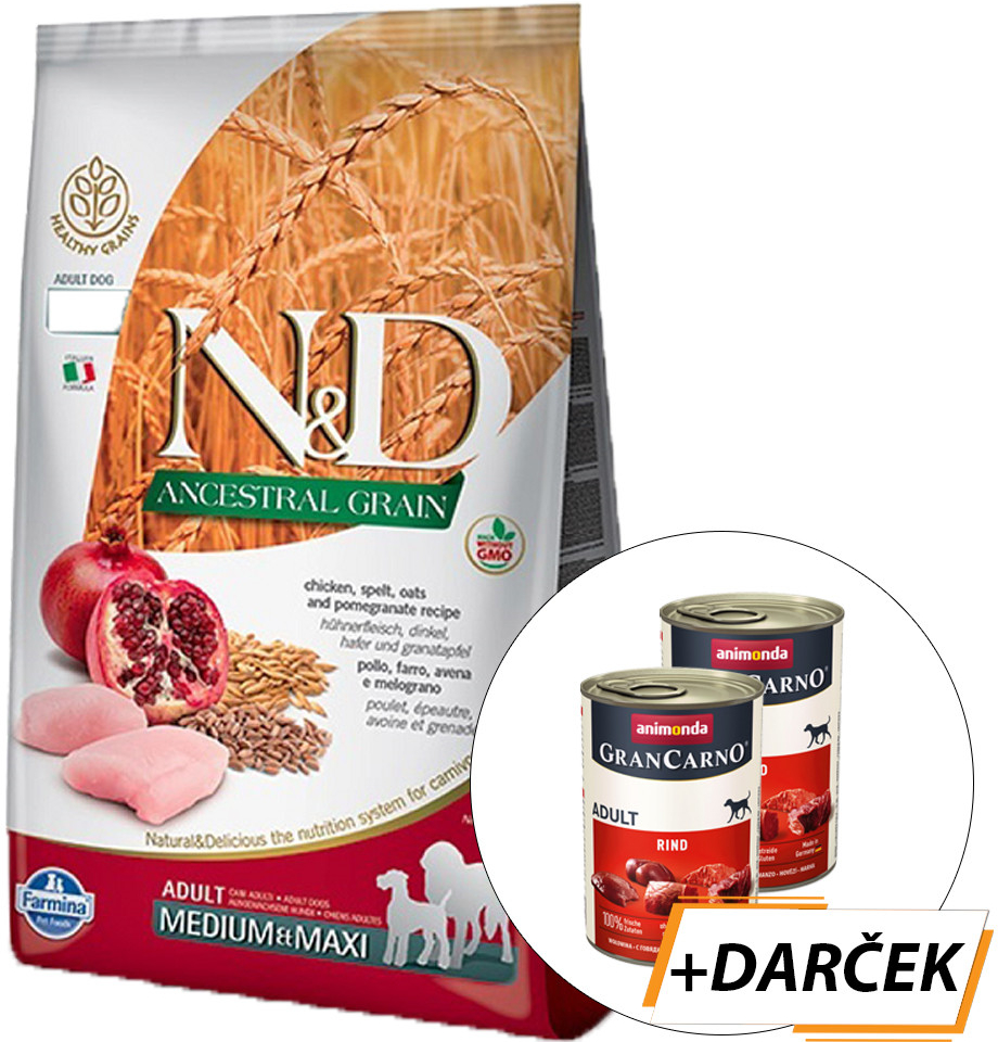 N&D dog LG Adult Medium & maxi chicken & pomegranate 12 kg