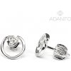 ADANITO SLES434 - Strieborné náušnice kolieska so srdíčkom