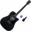 Pasadena PDC-200E Basic SET Black Elektroakustická gitara Dreadnought