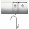 Blanco CLARON 6 S-IF nerez hodvábny lesk s excentrom PushControl 521645 + Deante LIMA BBM F62M nerezová oceľ