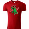 Minecraft dětské tričko Creeper červené