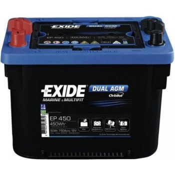 Exide Dual AGM 12V 50Ah 750A EP450