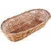 Ratanový hnedý stredný košík oválneho tvaru s plastovou vložkou ako kvetináčom 48 x 23 cm 36744