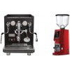 ECM Synchronika, black, dark walnut + Eureka Atom W 65, ferrari red