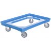 PK Group Vozík pod prepravky 4 otočné kolieska 75 mm z polyuretánu Barvy: Modrá