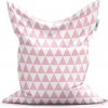 Sablio Sedací vak Ružové a biele Trojuholníky - 200x140 cm