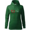 Nemecký ovčiak ekg - Mikina dámská Cape s kapucí - M ( Fľaškovozelená )