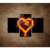 Ohnivé srdce - 3dielny 90x60cm