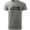 Evolúcia traktor - Klasické pánske tričko vyššej gramáže - 2XL ( Tmavosivý melír )